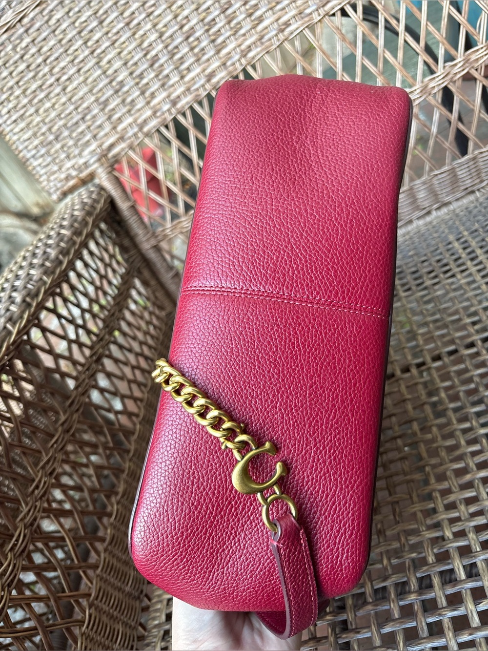 Coach Bryant Convertible Carryall In Brass/Deep Red - Picture 15 of 16
